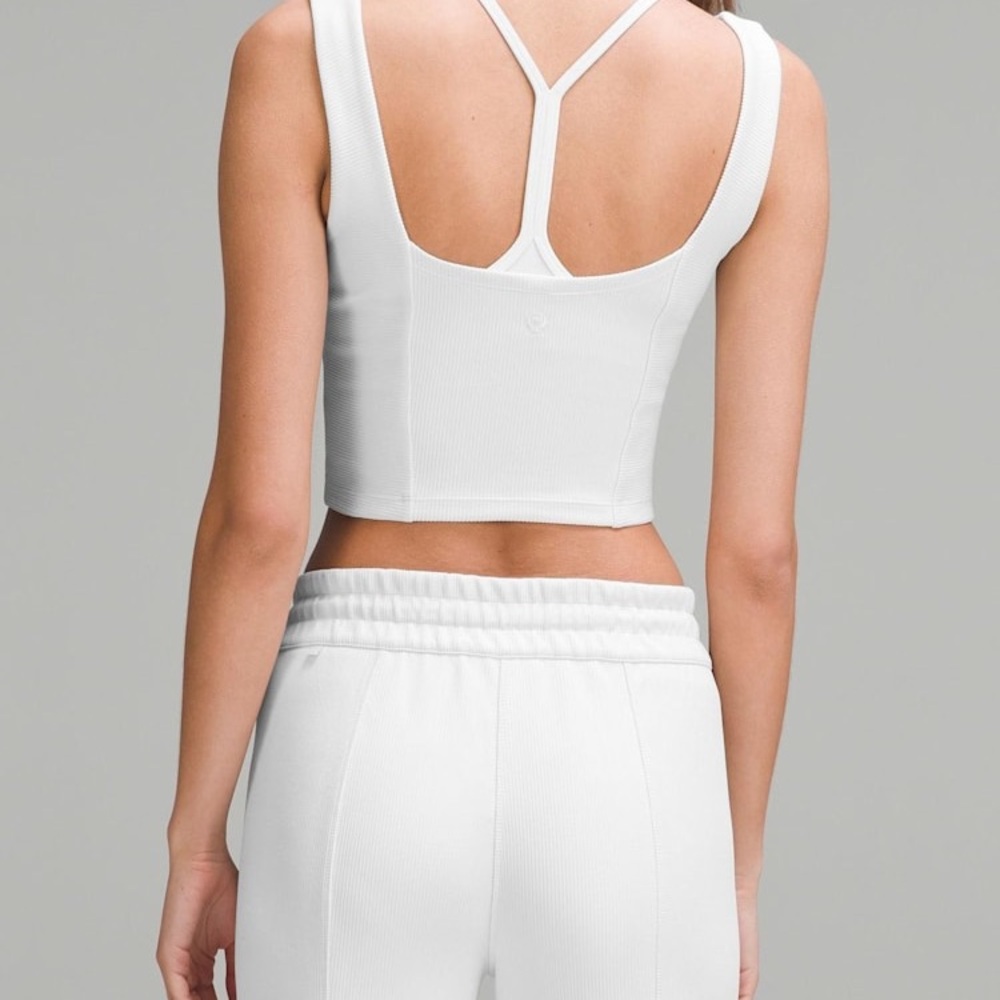 White Ribbed Women's Top - Picture 5 of 6